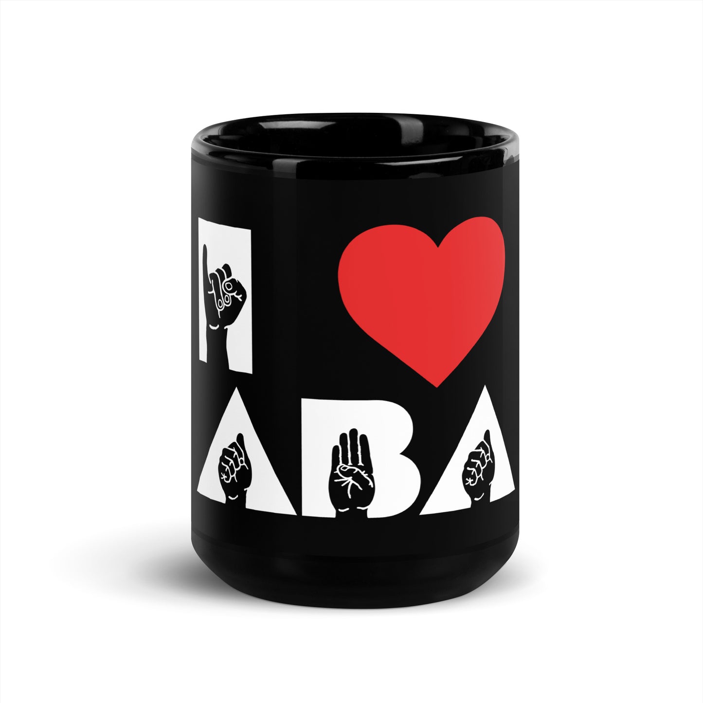 I <3 ABA ASL Mug-White Font