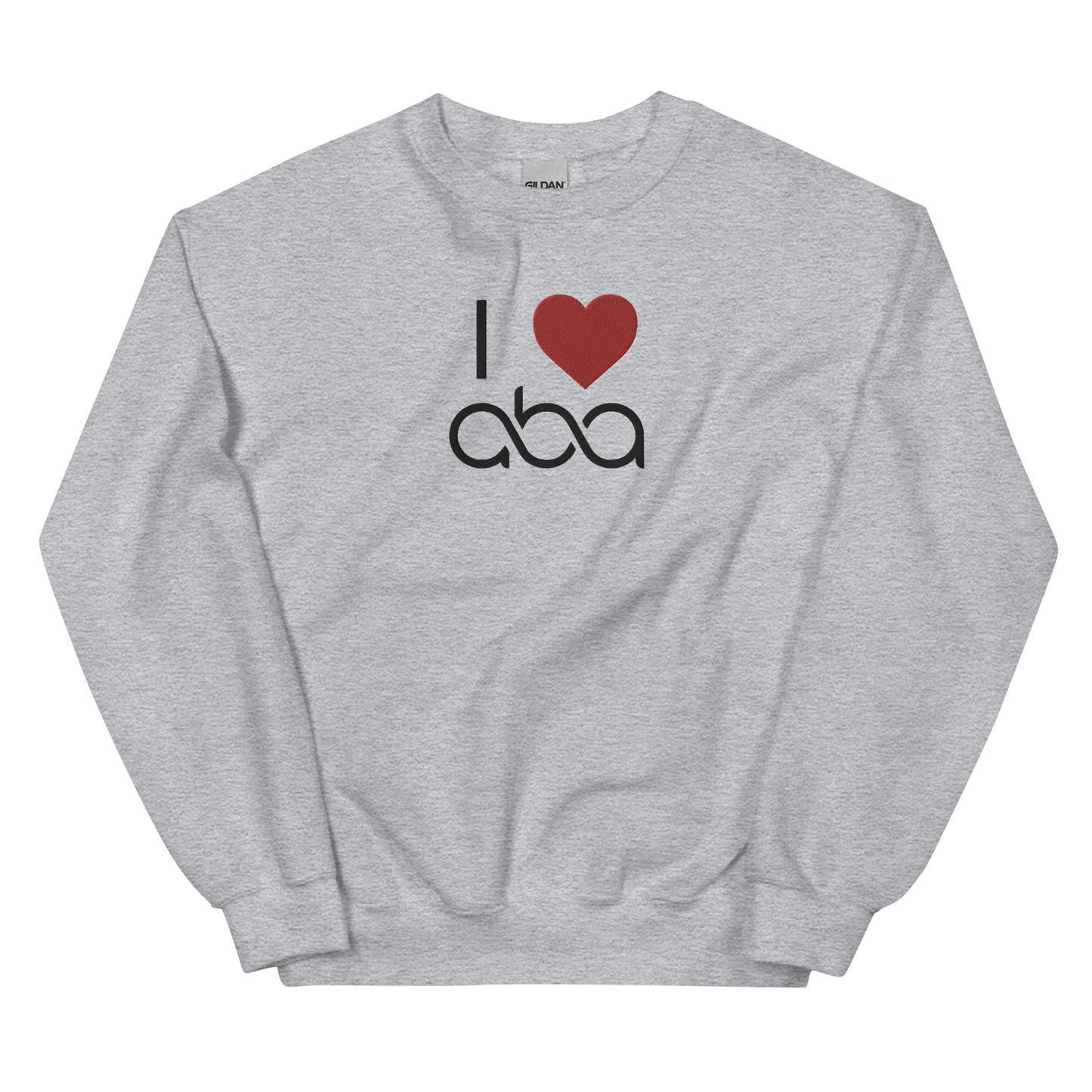 Embroidered I <3 ABA Infinity Sweatshirt- Black Font