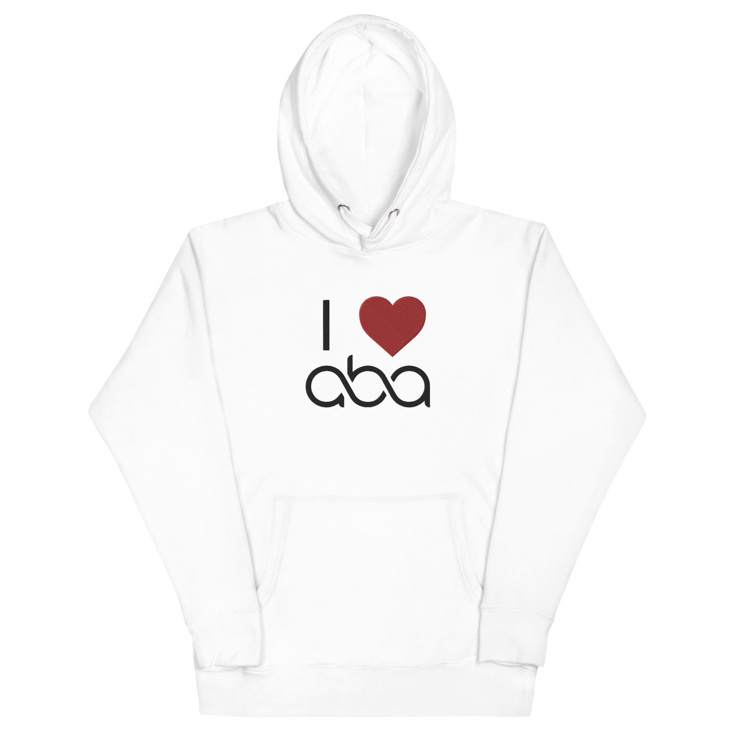 Embroidered I <3 ABA Infinity Hoodie- Black Font