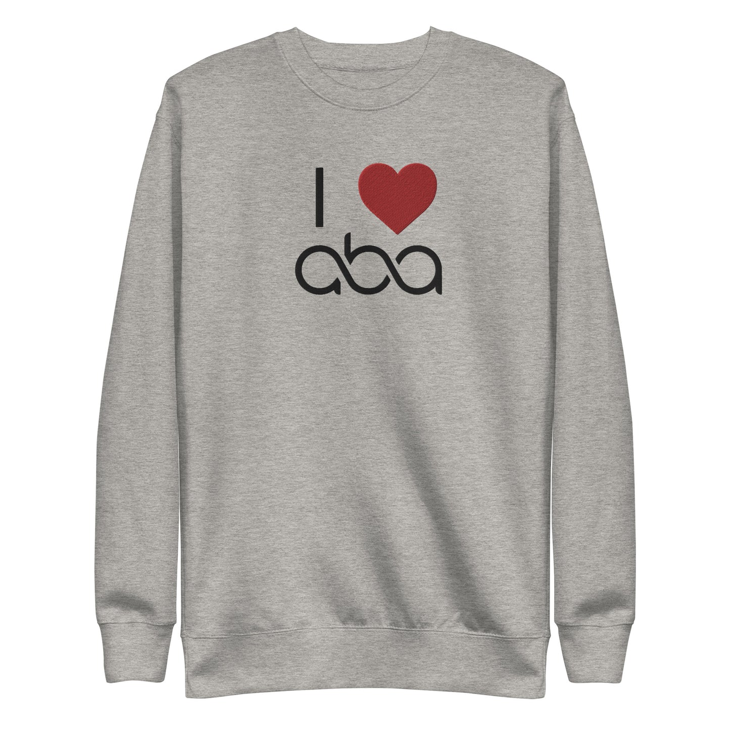 Embroidered I <3 ABA Infinity Sweatshirt- Black Font