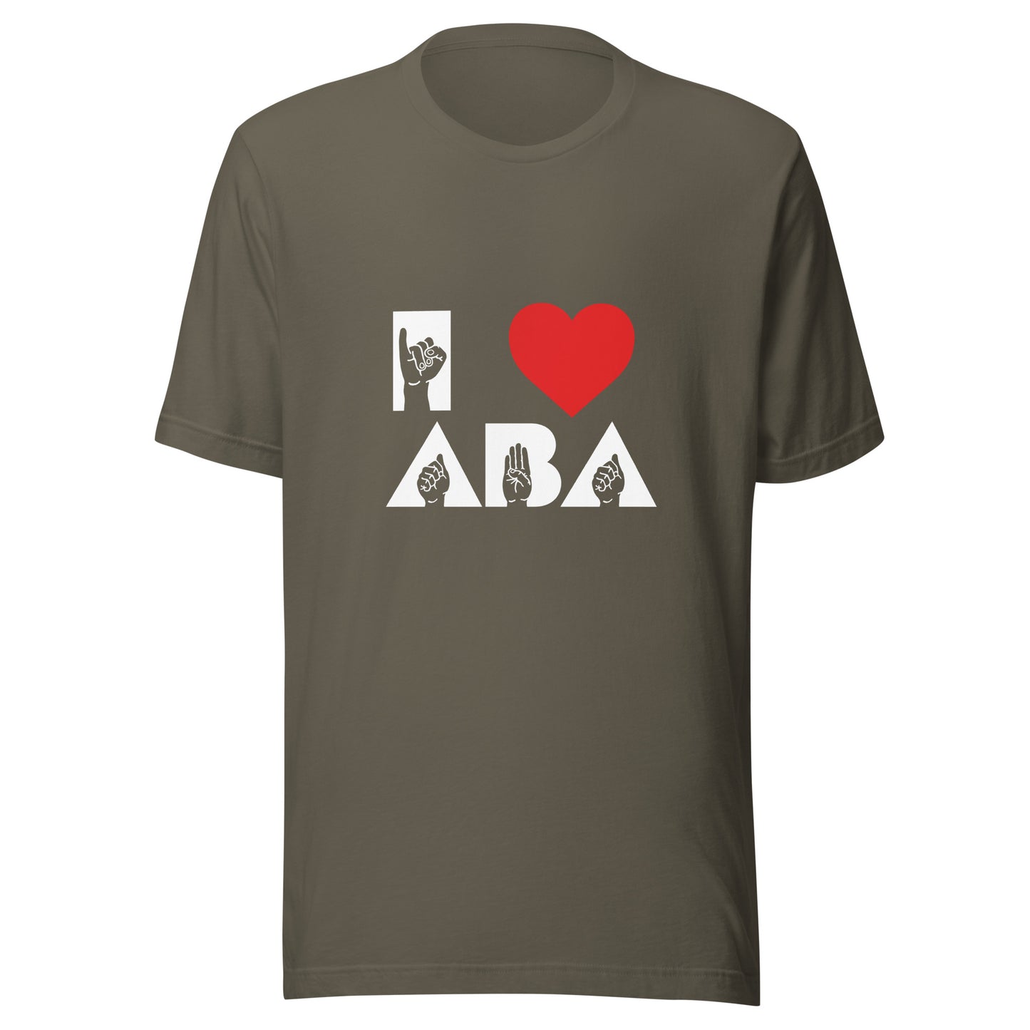 I <3 ABA ASL T-Shirt- White Font