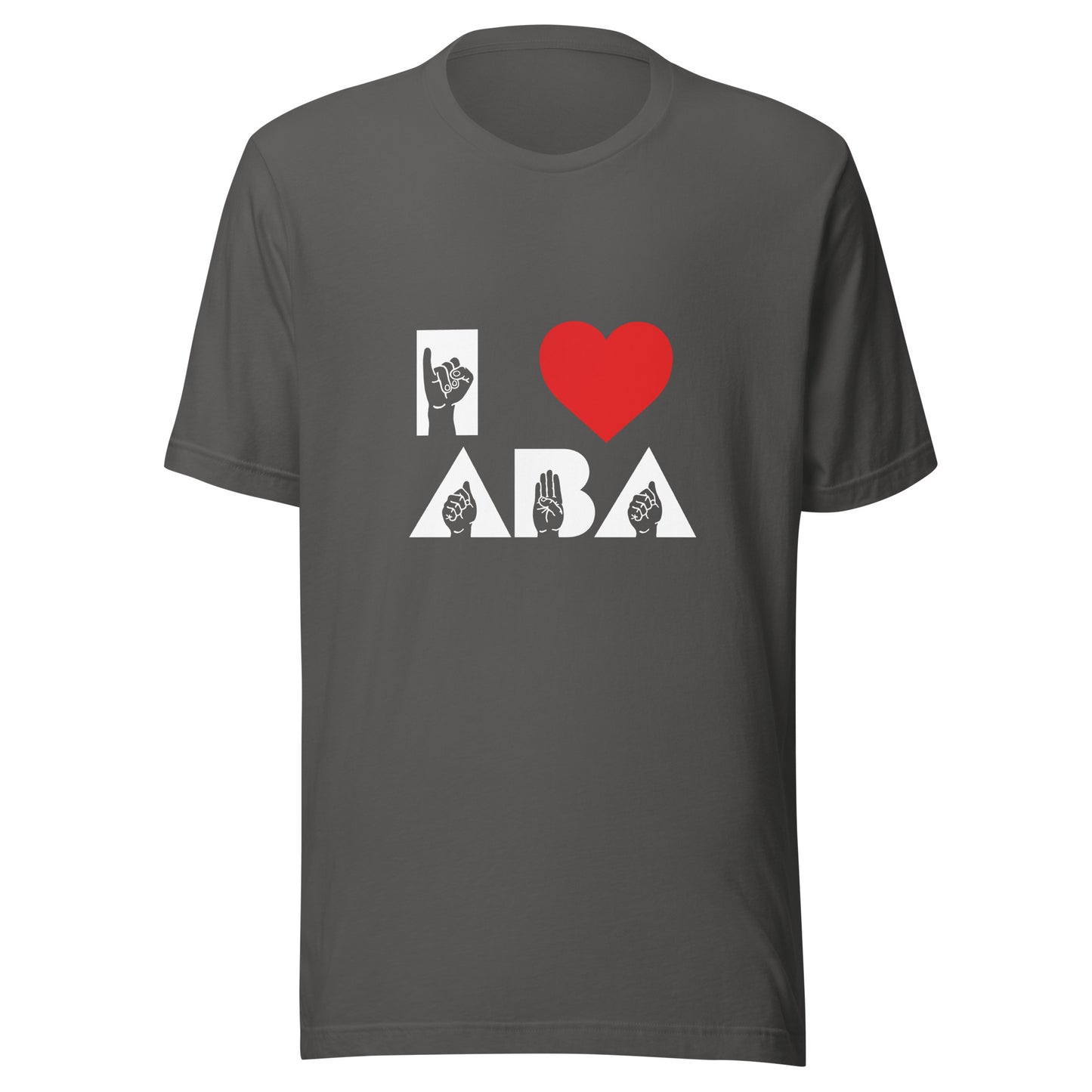 I <3 ABA ASL T-Shirt- White Font