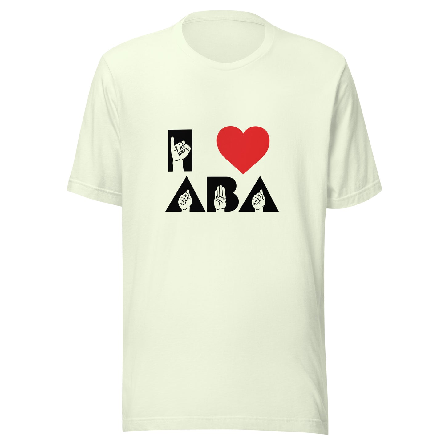 I <3 ABA ASL T-Shirt- White Font