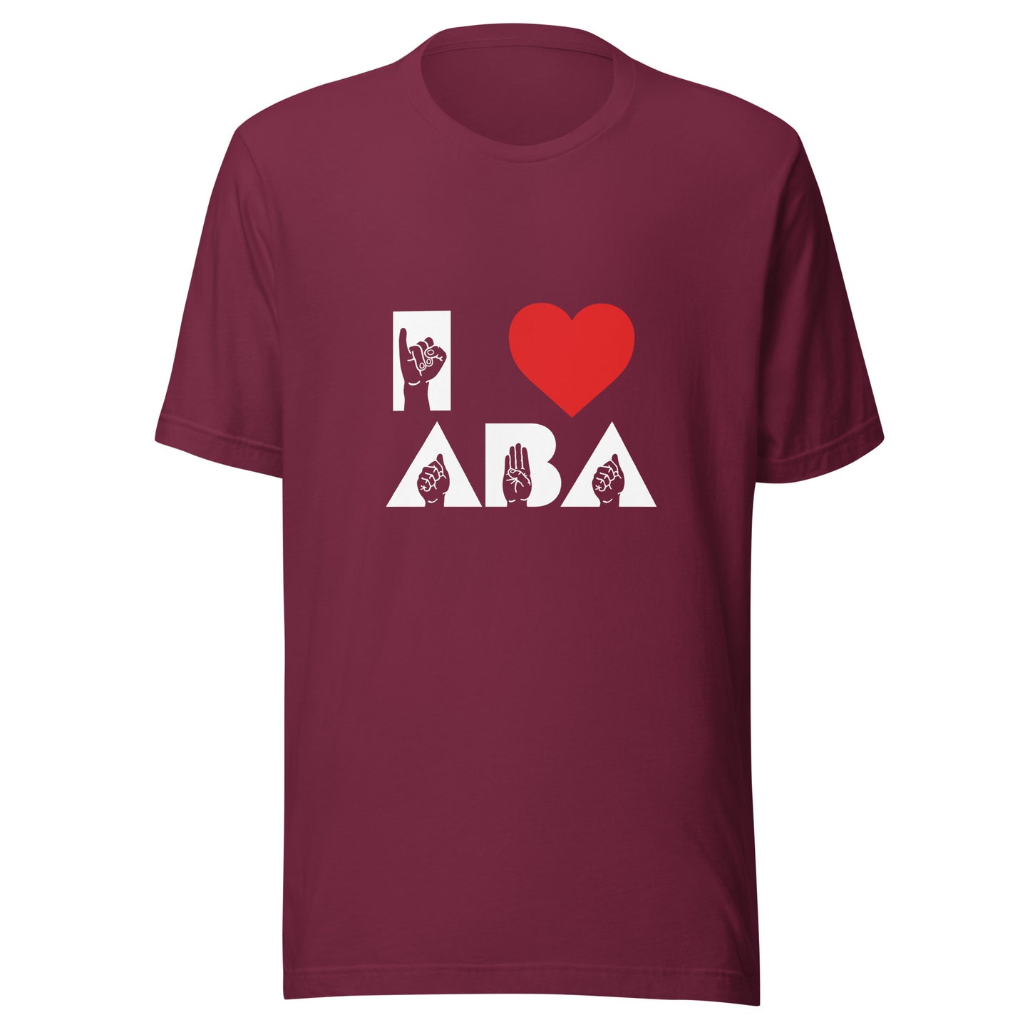 I <3 ABA ASL T-Shirt- White Font